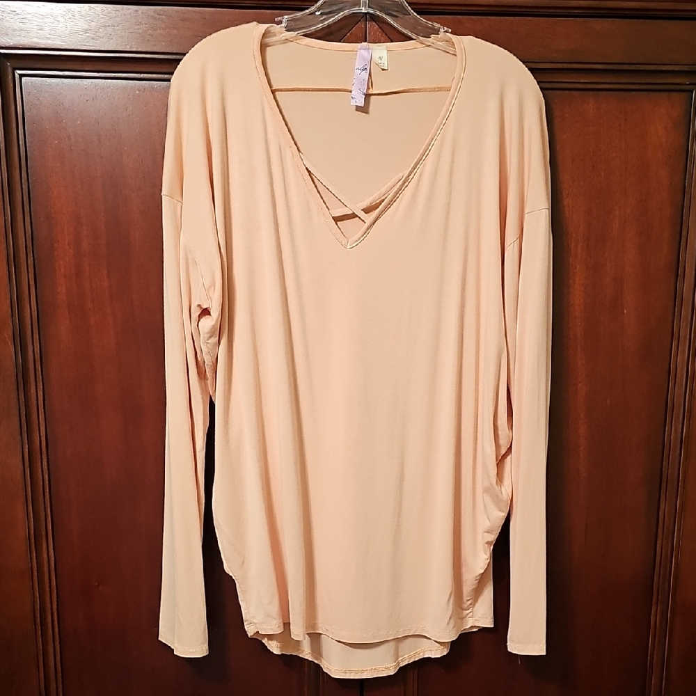 Alya Peach Long Sleeve Top